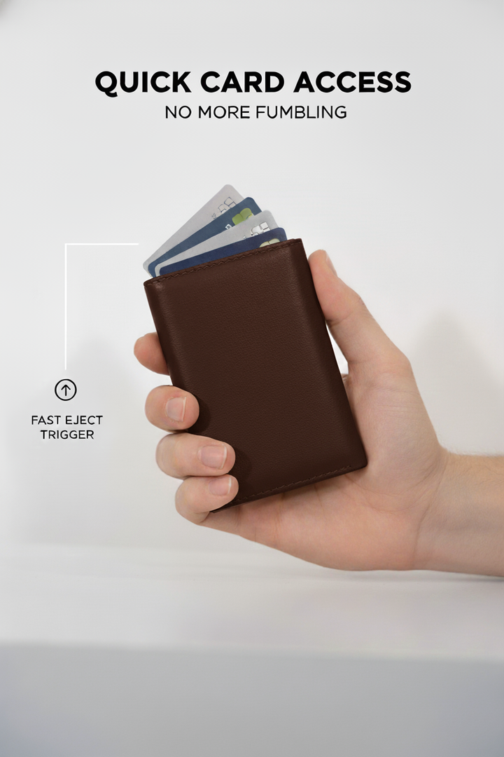 Pop Up Brown Leather Wallet PW-00131 SPLAYD