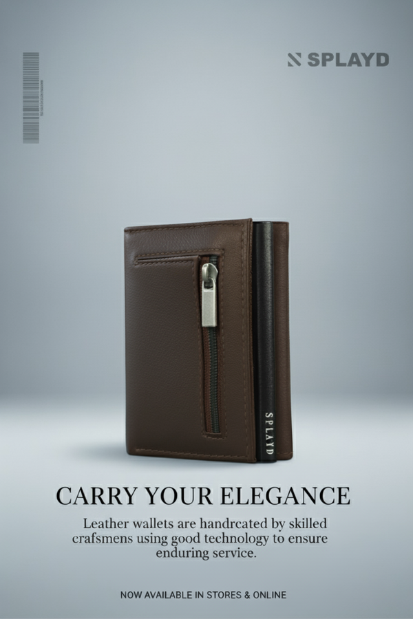 Pop Up Brown Leather Wallet PW-00131 SPLAYD