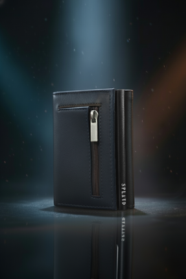 Pop Up Blue Leather Wallet PW-00130 SPLAYD