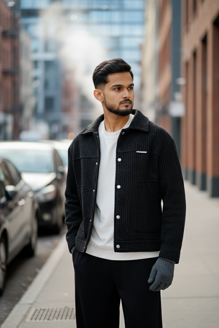 Button Near Black Jacket BJ-3004 SPLAYD