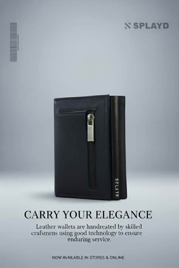 Pop Up Blue Leather Wallet PW-00130 SPLAYD