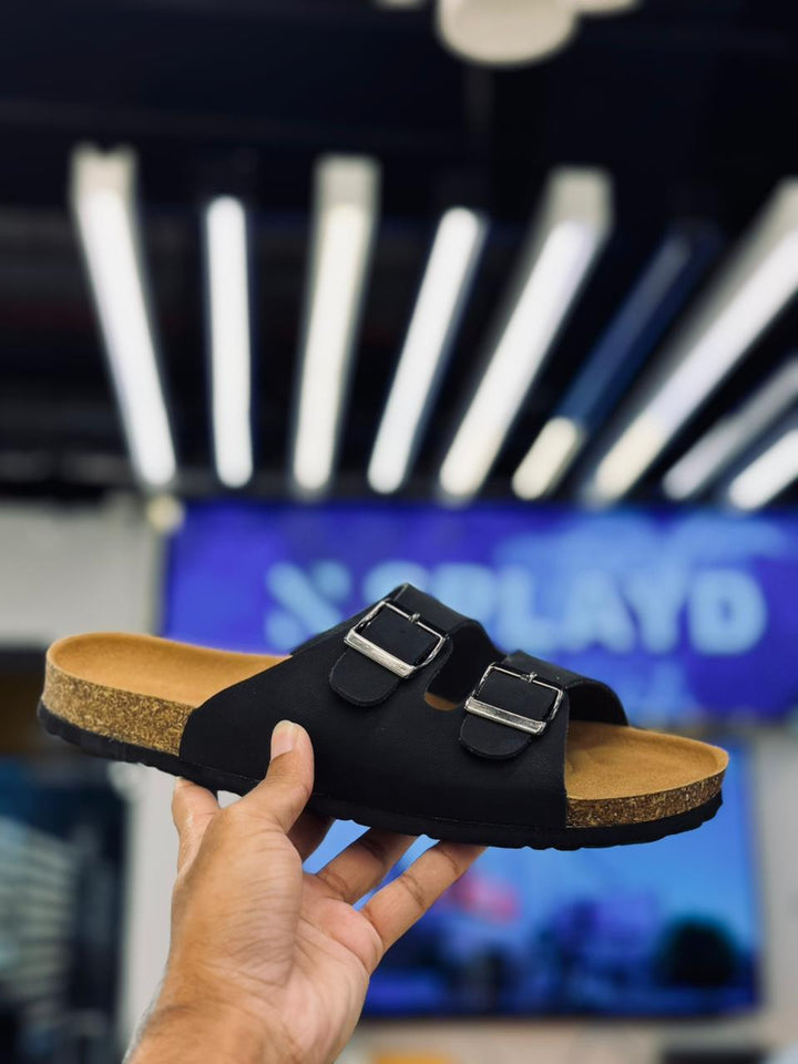 Splayd Cork Black Sandals SS-00505 SPLAYD