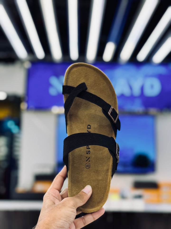Splayd Cork Black Sandals SS-00510 Splayd