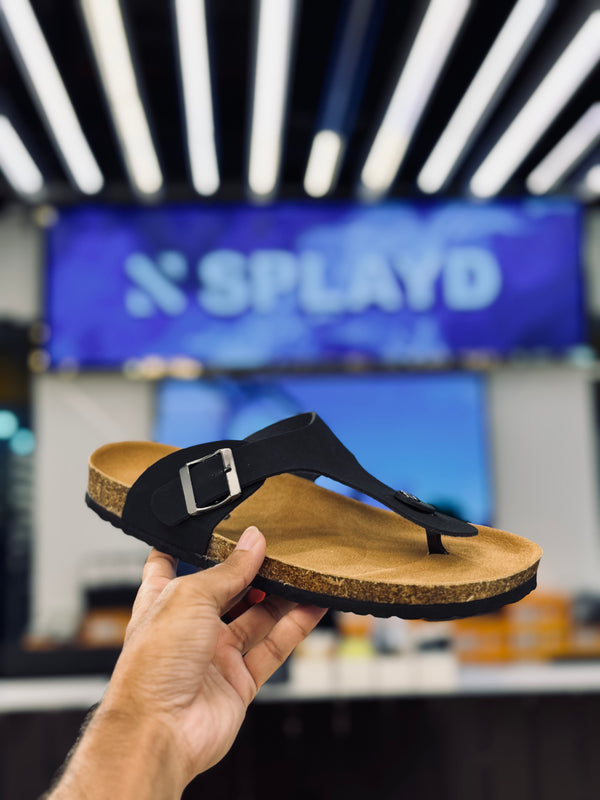 Splayd Cork Black Sandals SS-00503 SPLAYD