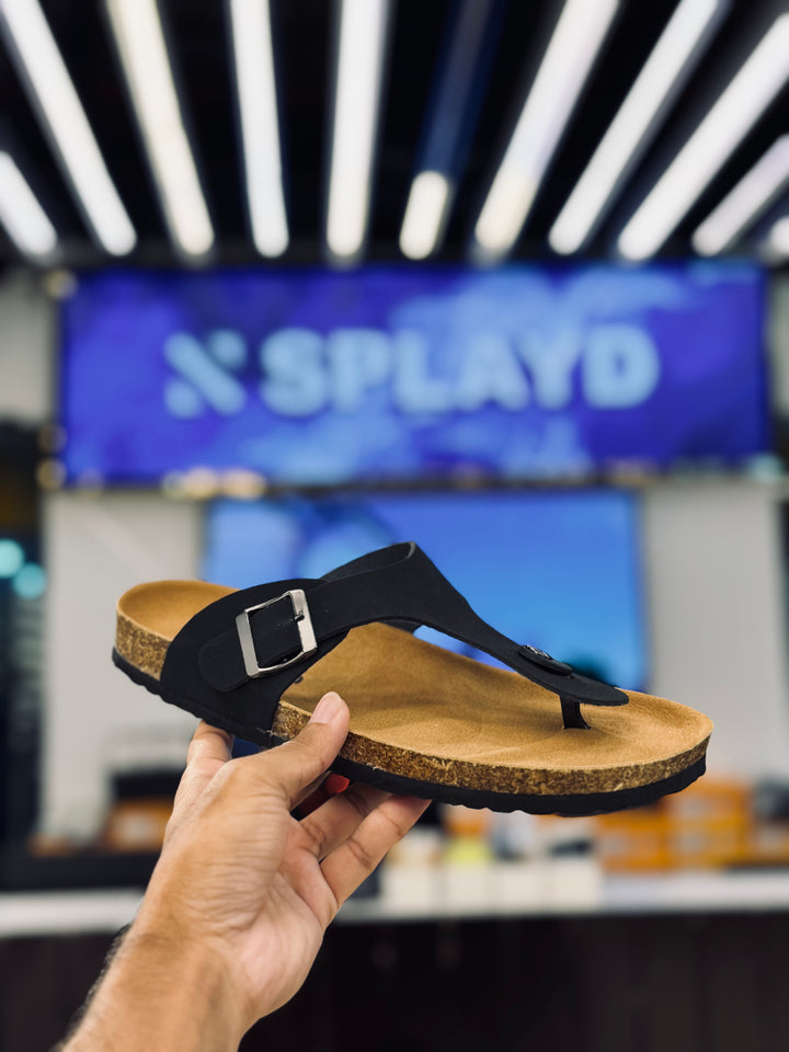 Splayd Cork Black Sandals SS-00503 SPLAYD
