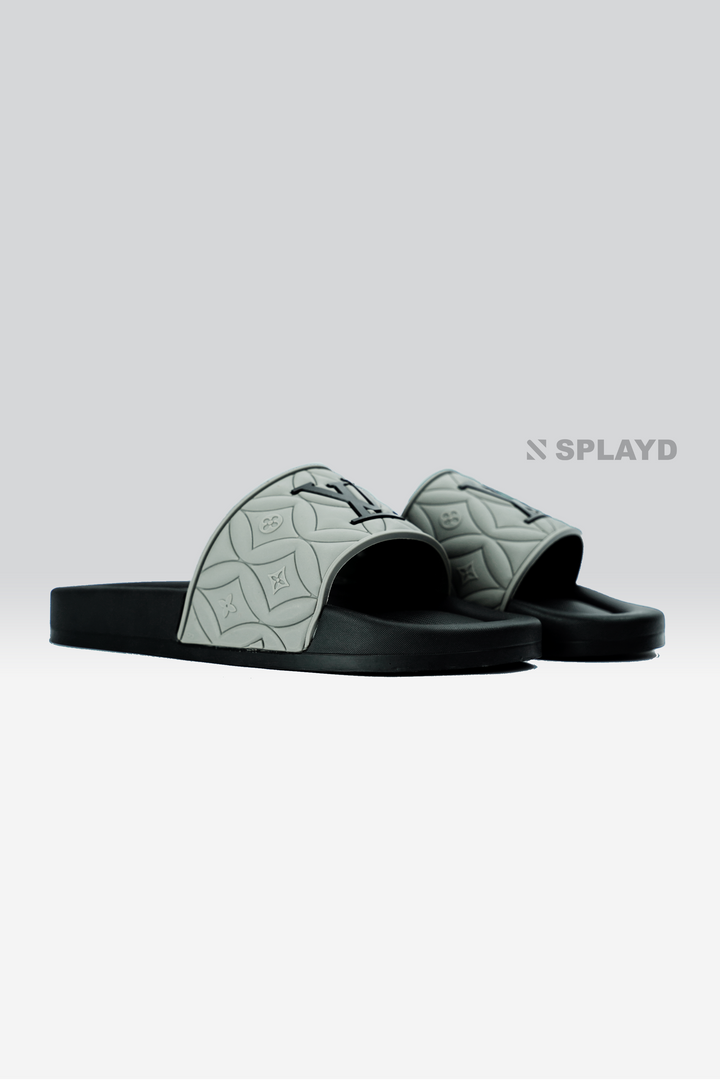 LV Monogram Gray Black Slide SPLAYD