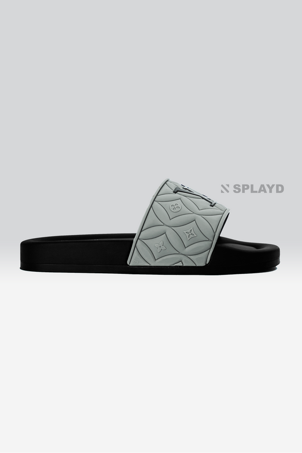 LV Monogram Gray Black Slide SPLAYD