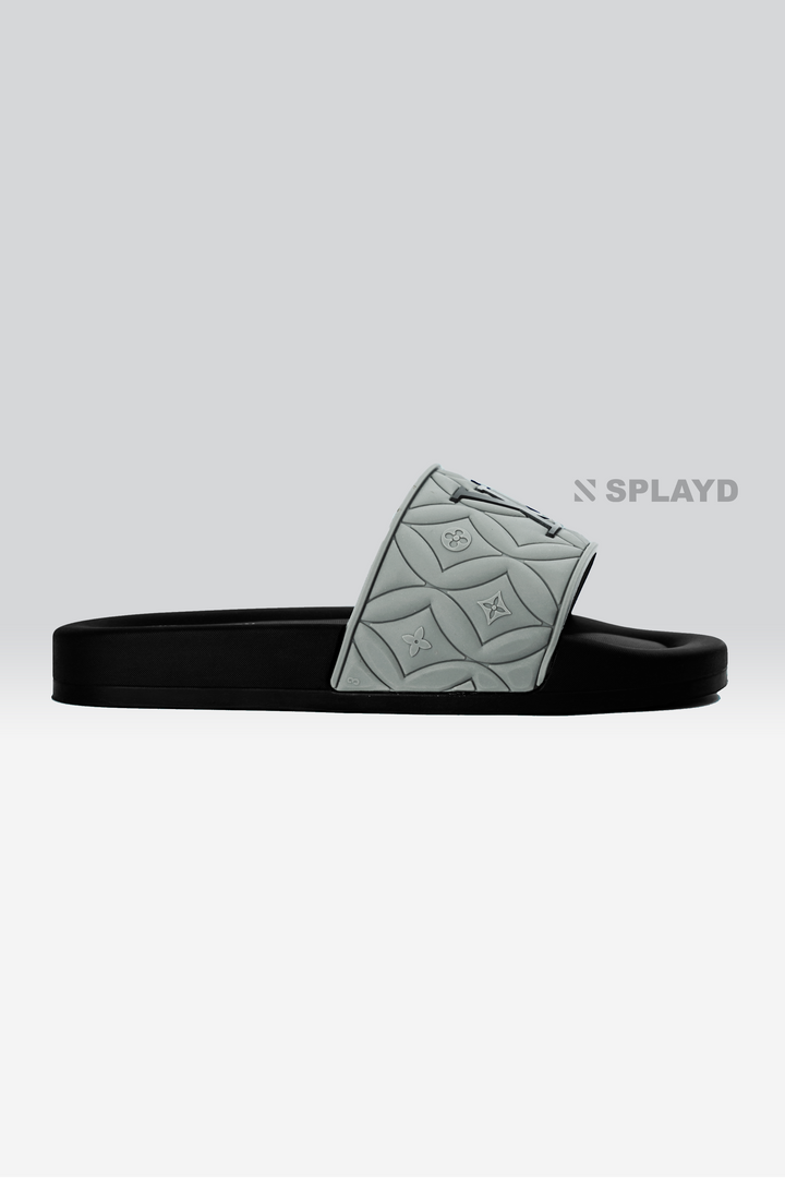 LV Monogram Gray Black Slide SPLAYD