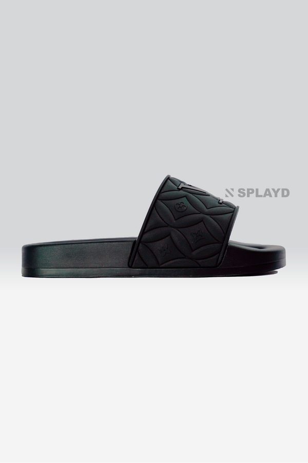 LV Monogram Onyx Black Slide Splayd