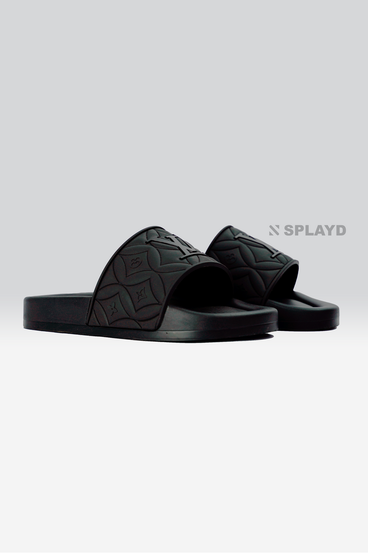 LV Monogram Onyx Black Slide Splayd