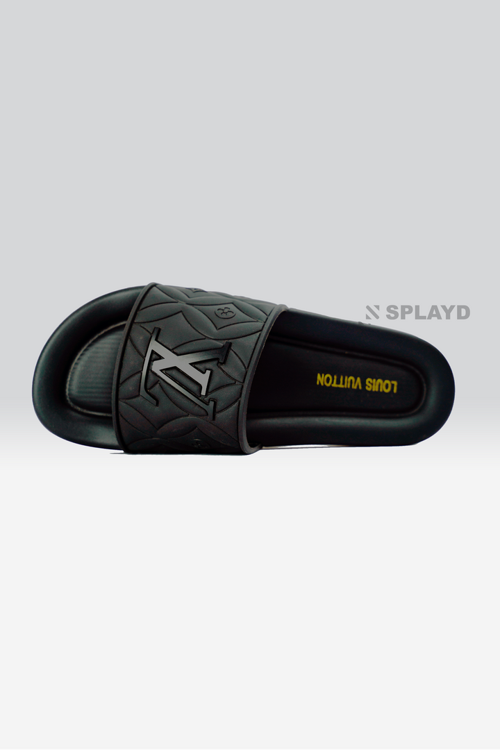 LV Monogram Onyx Black Slide Splayd
