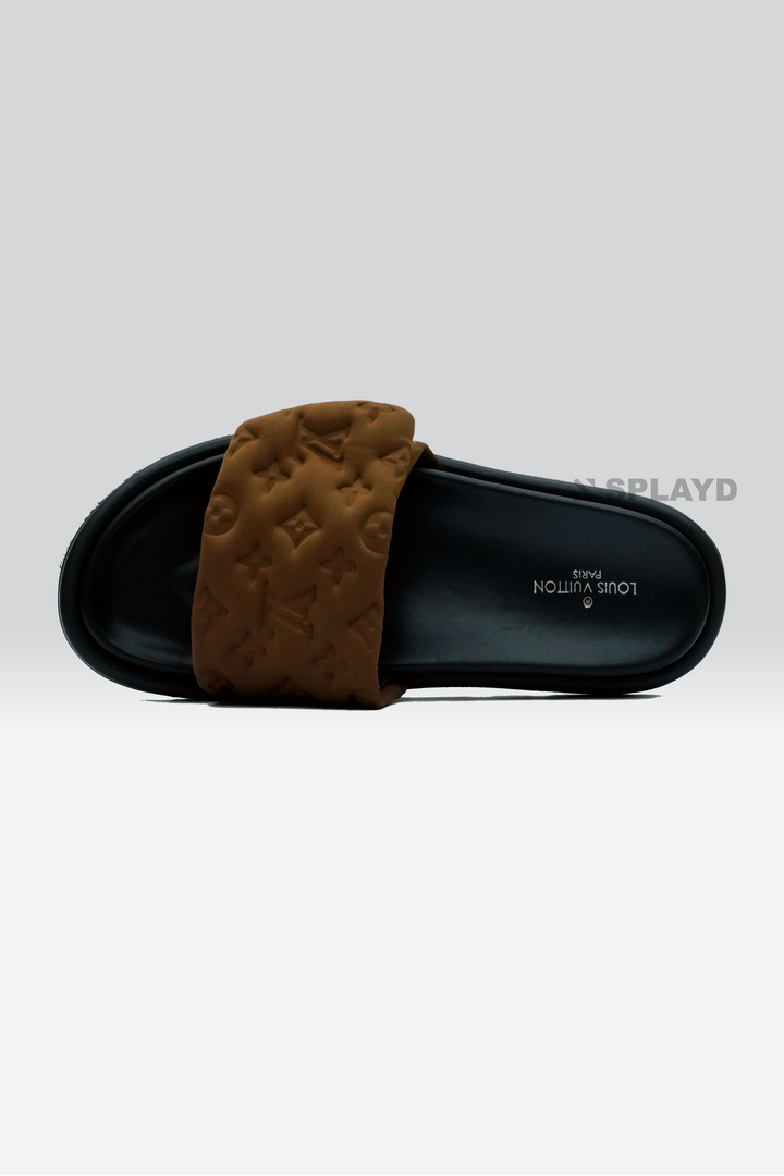 LV Pool Pillow Brown Slide SPLAYD