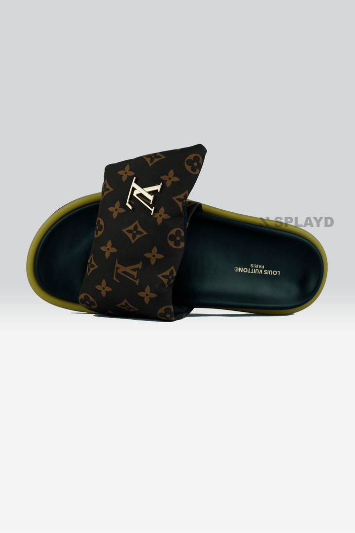 LV Pool Pillow Chocolate Slide SPLAYD