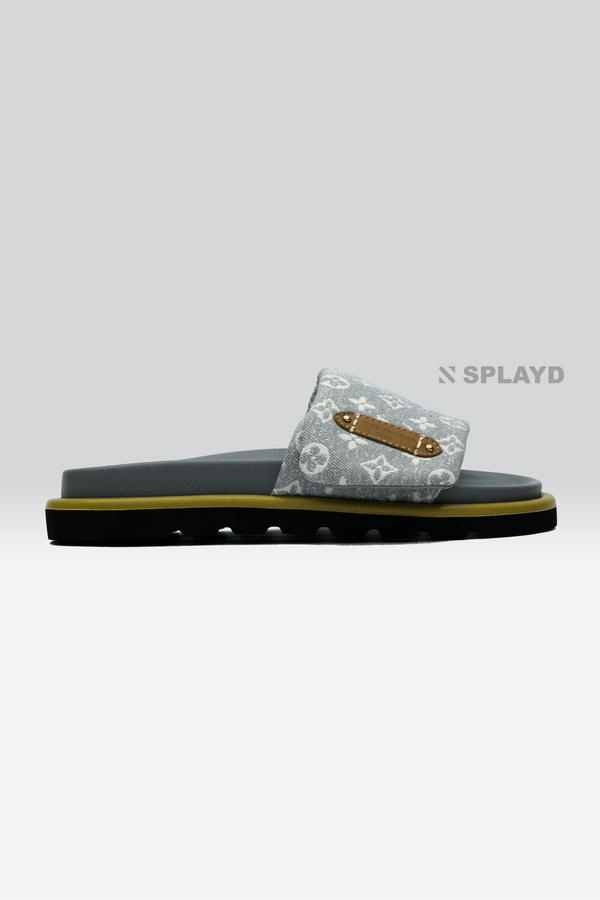 LV Pool Pillow Denim Ash Slide SPLAYD