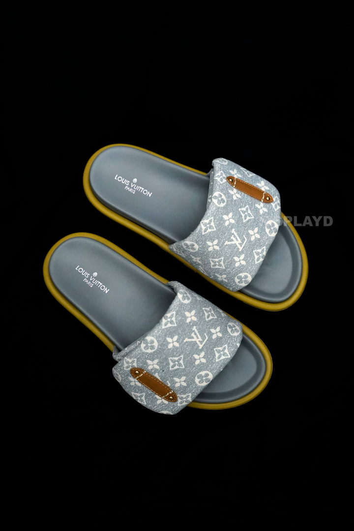LV Pool Pillow Denim Ash Slide SPLAYD
