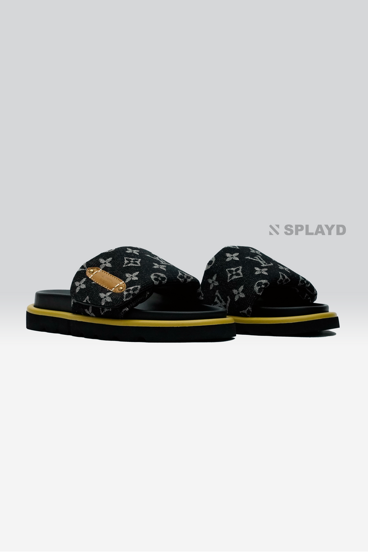 LV Pool Pillow Distinetive Black Slide SPLAYD