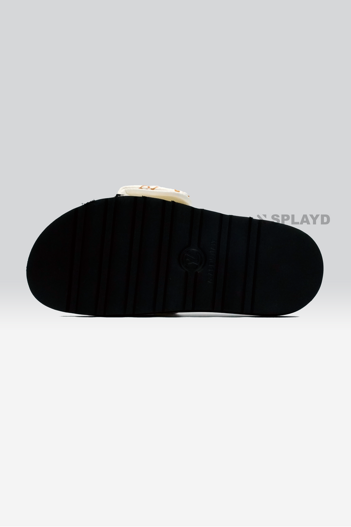 LV Pool Pillow White & Brown Slide SPLAYD