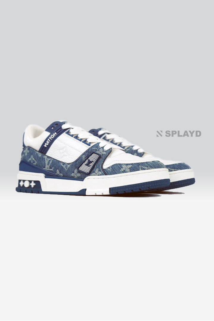 LV Trainer Monogram Denim White Blue SPLAYD