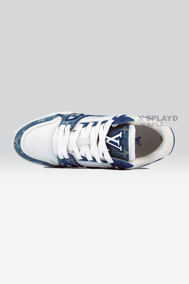 LV Trainer Monogram Denim White Blue SPLAYD