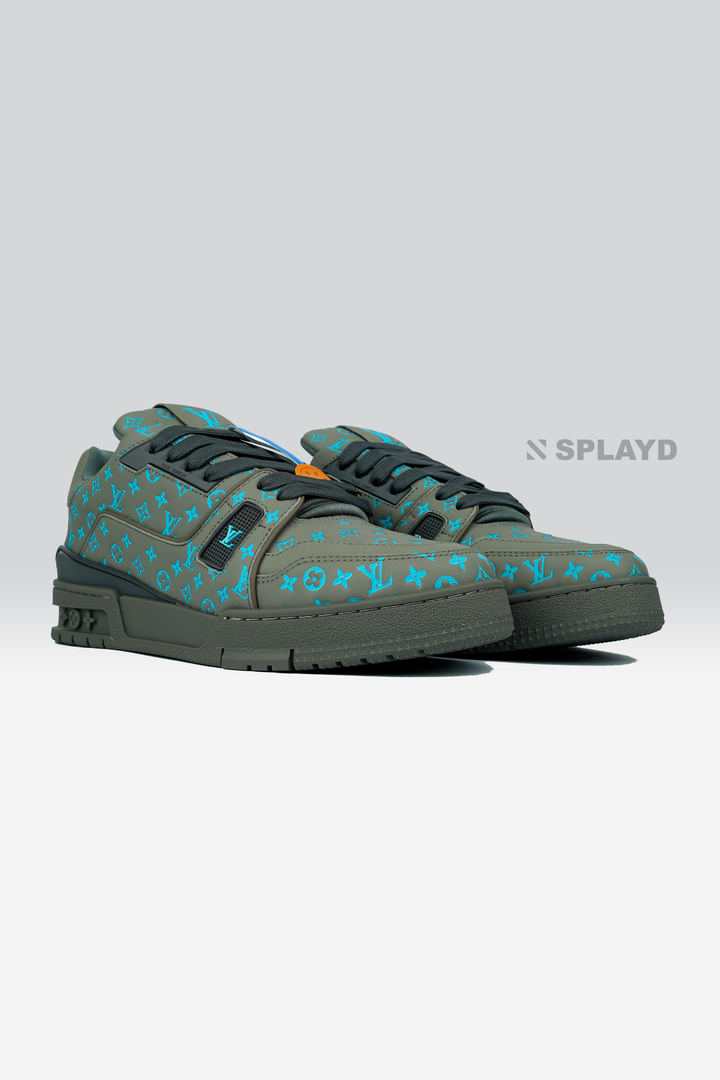 LV Trainer #54 Embossed Gray Blue SPLAYD