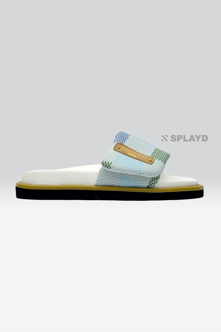 LV Pool Pillow Cream Multi Slide SPLAYD