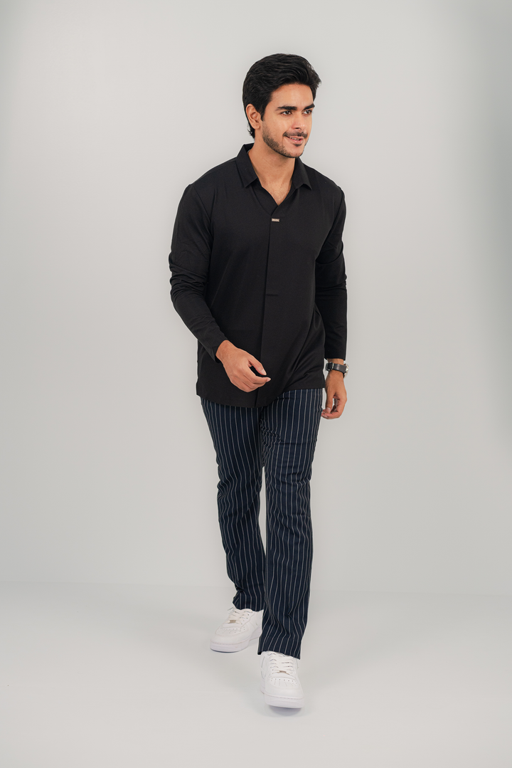 Snazzy Black Full Sleeve Polo PS-2045 SPLAYD