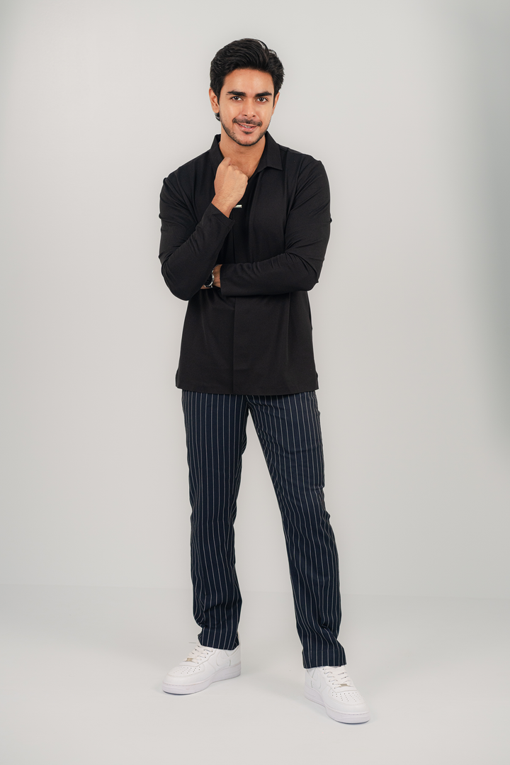 Snazzy Black Full Sleeve Polo PS-2045 SPLAYD