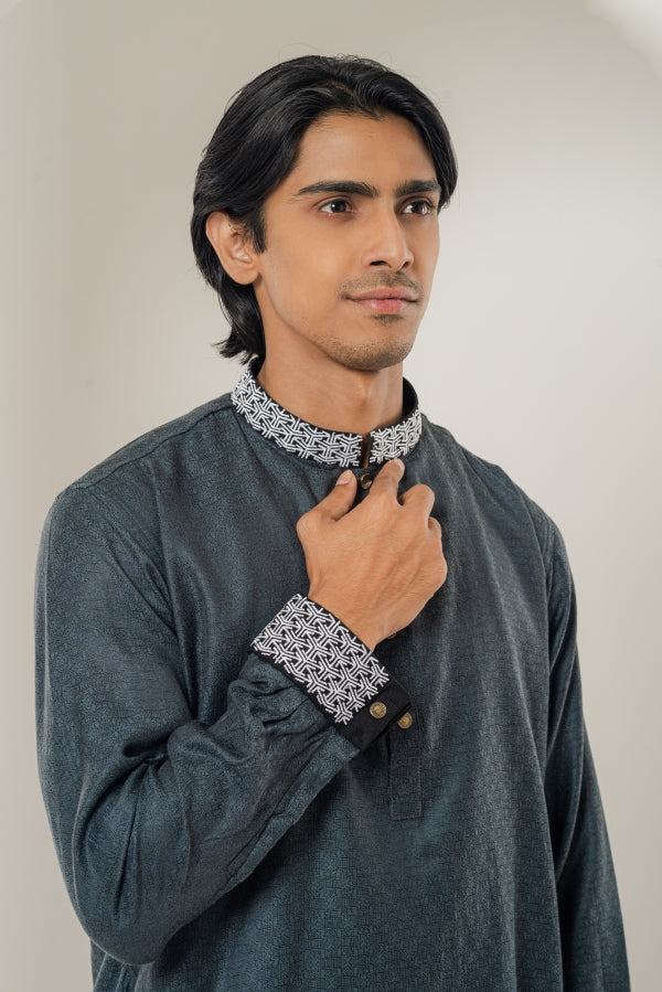 Sayagata Charcoal Gray panjabi-0514 SPLAYD