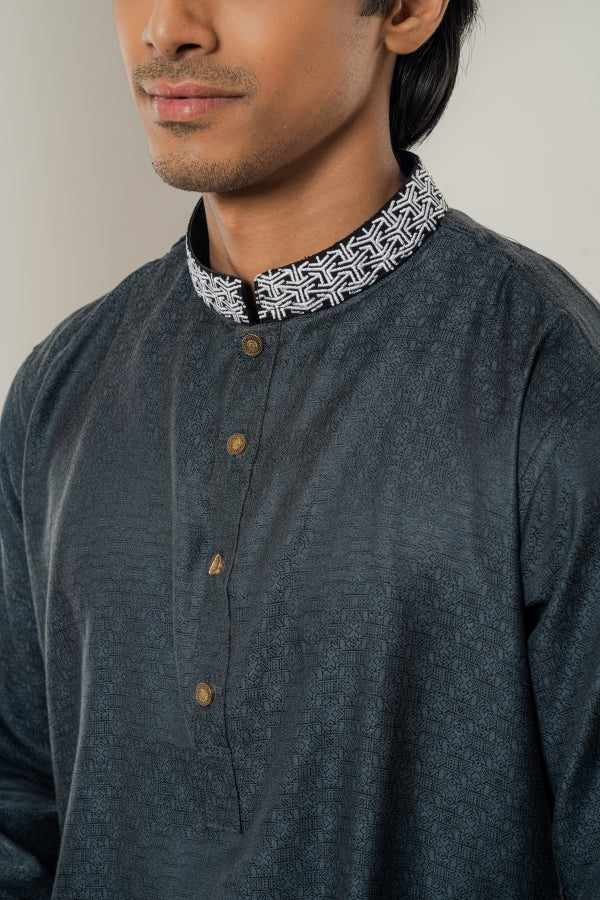 Sayagata Charcoal Gray panjabi-0514 SPLAYD