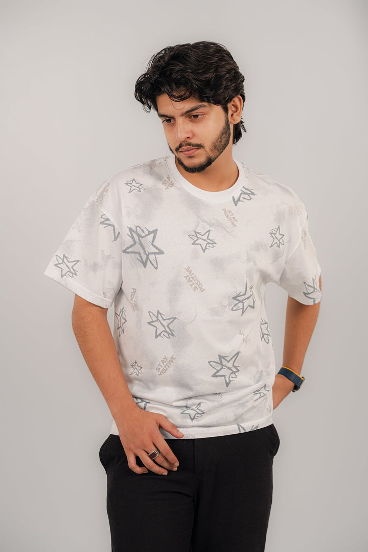Positive Star White T-Shirt TS-2238 SPLAYD