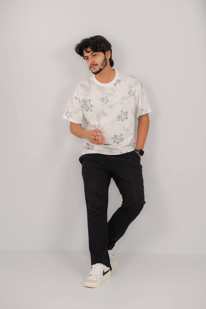 Positive Star White T-Shirt TS-2238 SPLAYD