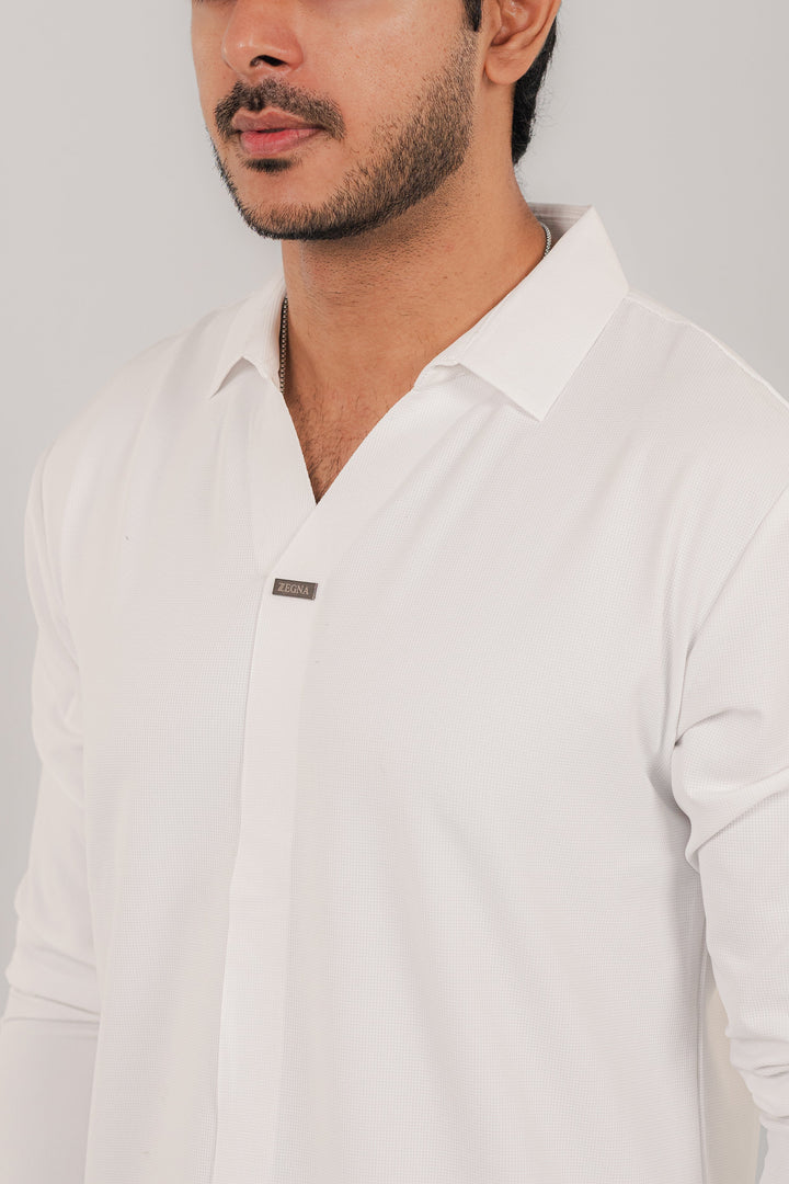 Snazzy White Full Sleeve Polo PS-2043 SPLAYD