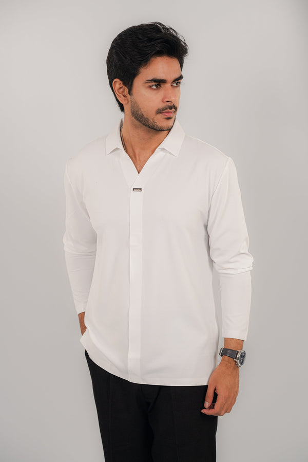 Snazzy White Full Sleeve Polo PS-2043 SPLAYD