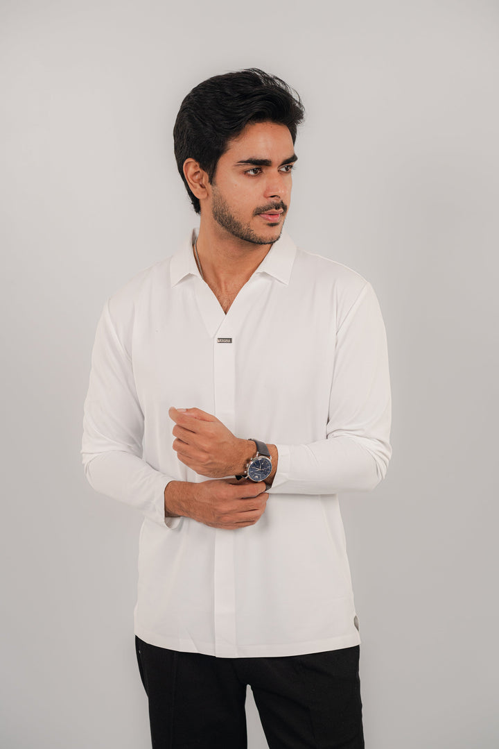 Snazzy White Full Sleeve Polo PS-2043 SPLAYD