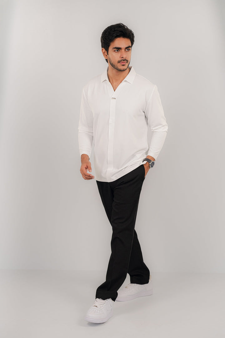 Snazzy White Full Sleeve Polo PS-2043 SPLAYD