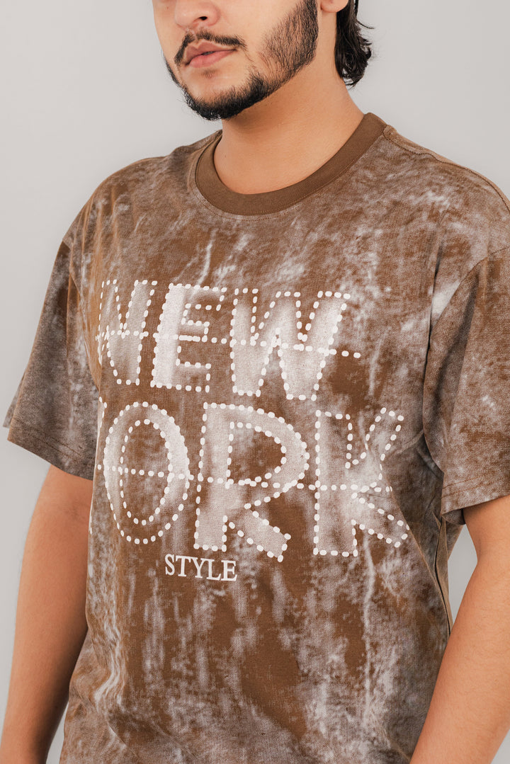 NY Style Brown T-Shirt TS-2240 SPLAYD