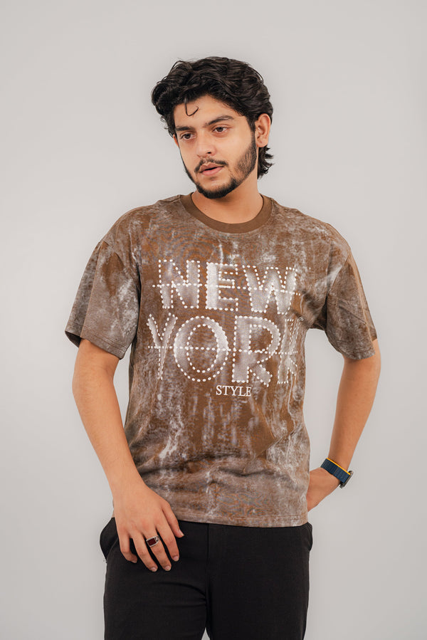 NY Style Brown T-Shirt TS-2240 SPLAYD