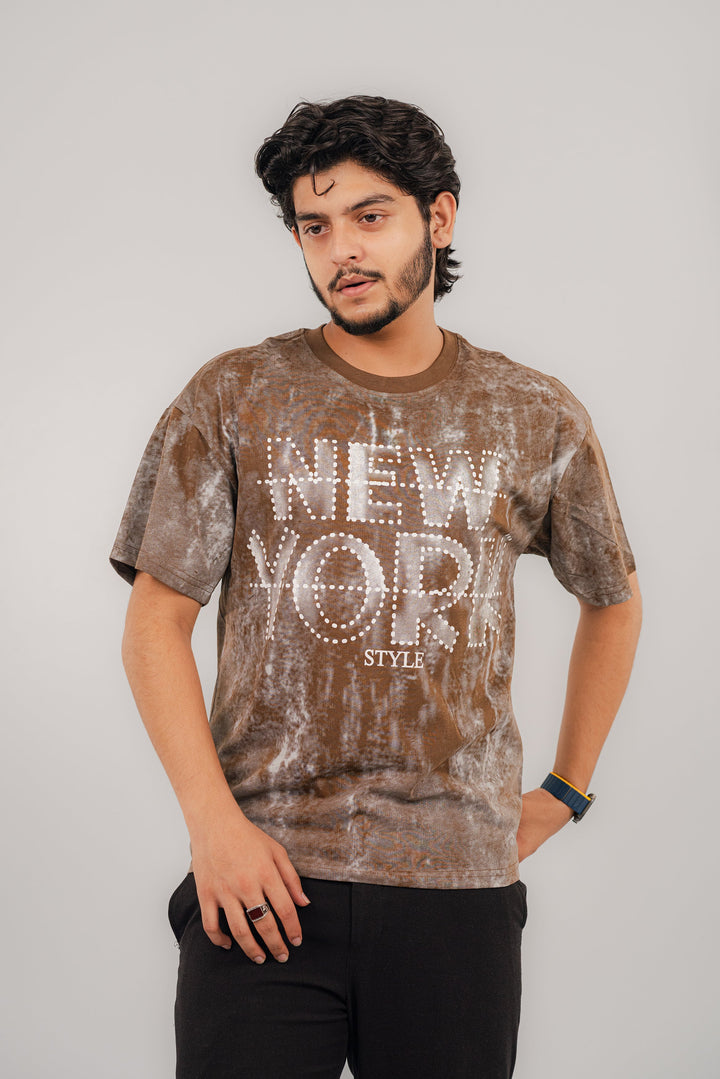 NY Style Brown T-Shirt TS-2240 SPLAYD