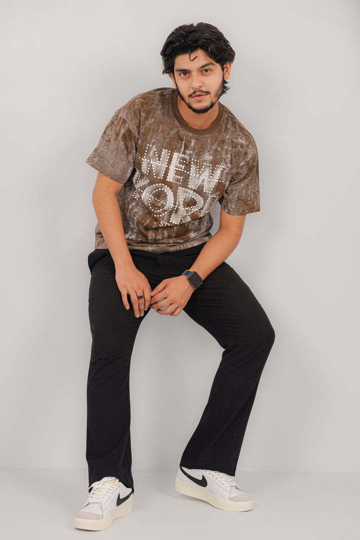 NY Style Brown T-Shirt TS-2240 SPLAYD
