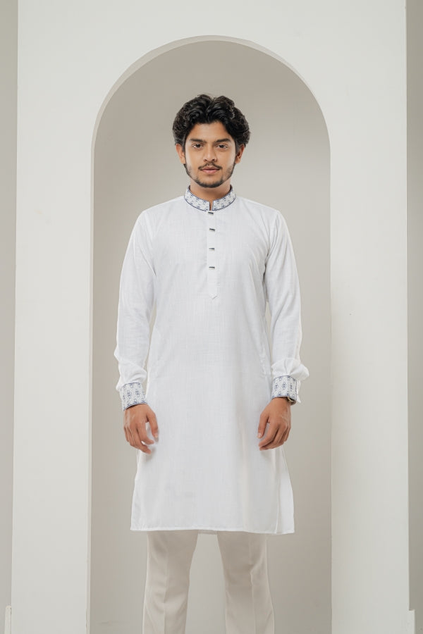 Ikat porcelain White panjabi-0507 SPLAYD