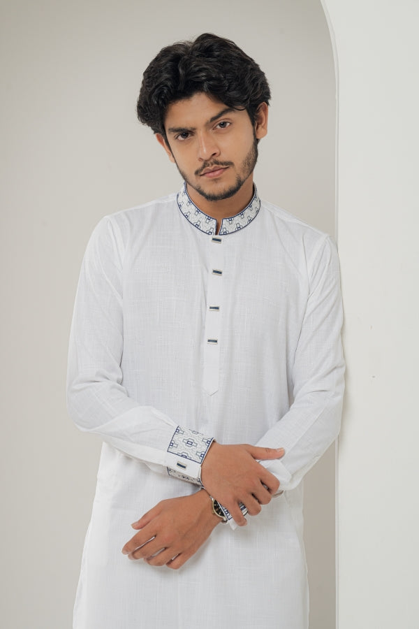 Ikat porcelain White panjabi-0507 SPLAYD