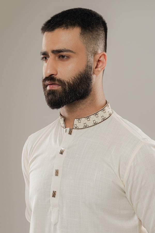 Ikat Oatmeal White panjabi-0508 SPLAYD