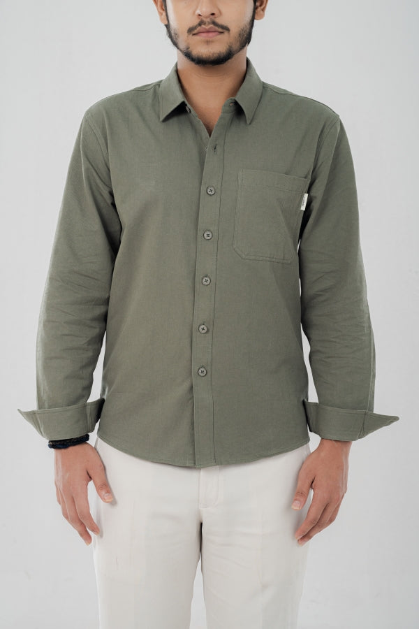 Oxford Diagonal Olive Shirt FS-0633 SPLAYD