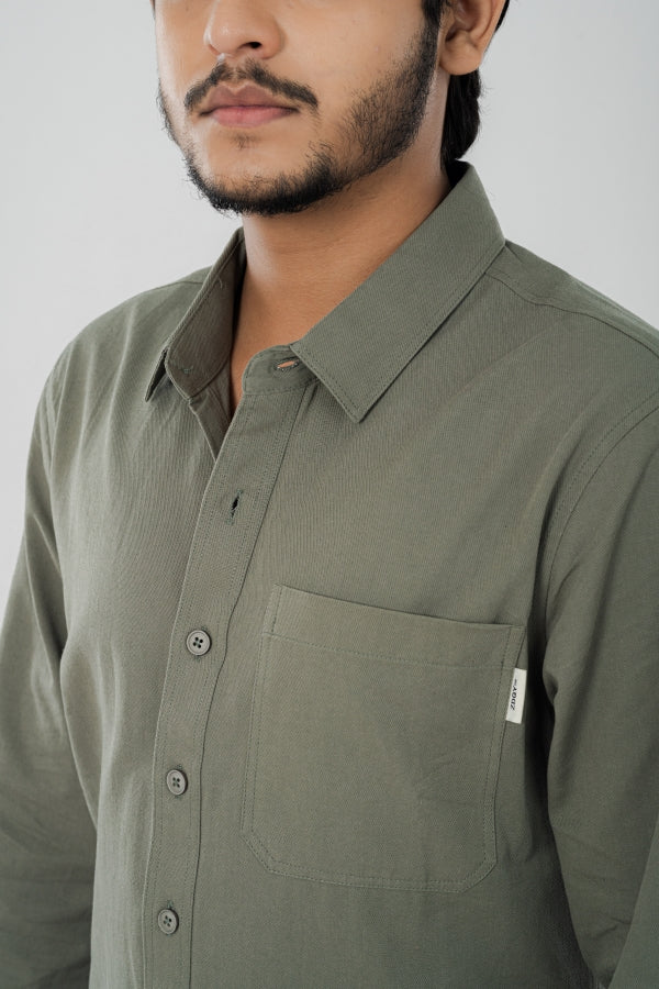 Oxford Diagonal Olive Shirt FS-0633 SPLAYD