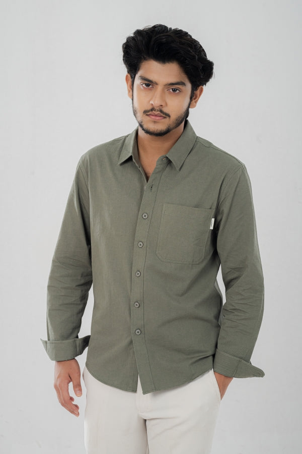 Oxford Diagonal Olive Shirt FS-0633 SPLAYD