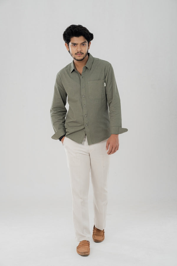 Oxford Diagonal Olive Shirt FS-0633 SPLAYD