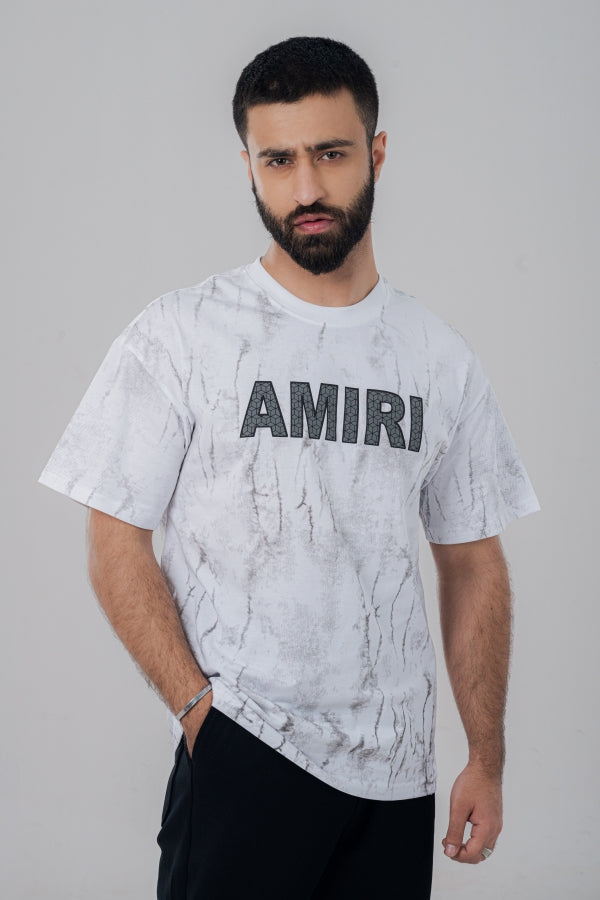 Amri Embossed White T-Shirt TS-0450