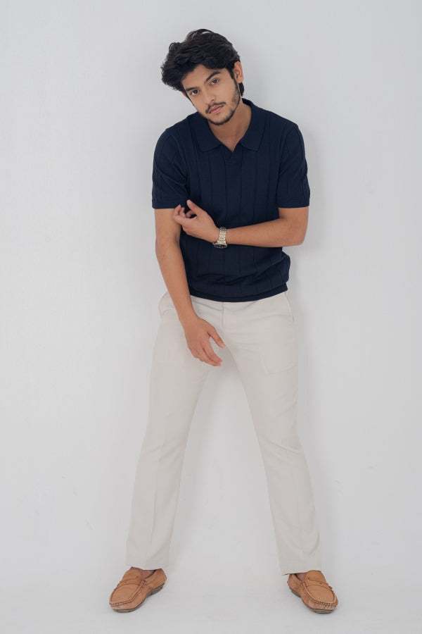 Modish Vneck Blue Polo Shirt PS-0299 SPLAYD