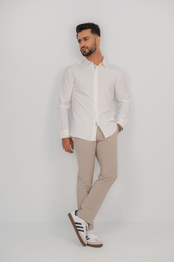 Formal Zip White Shirt FS-2442 Splayd