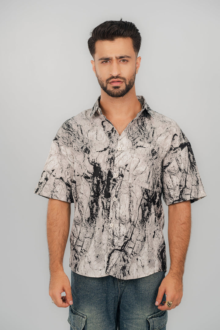 Marble White Half Shirt HS-2635 SPLAYD